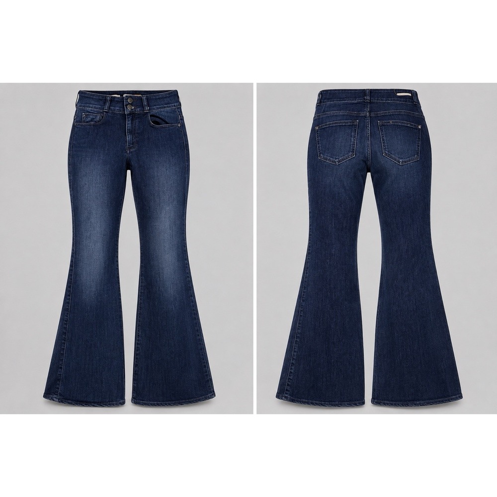 Pilcro Anthropologie Dark Wash 5 Pocket Flare Jeans womens 27 superscript